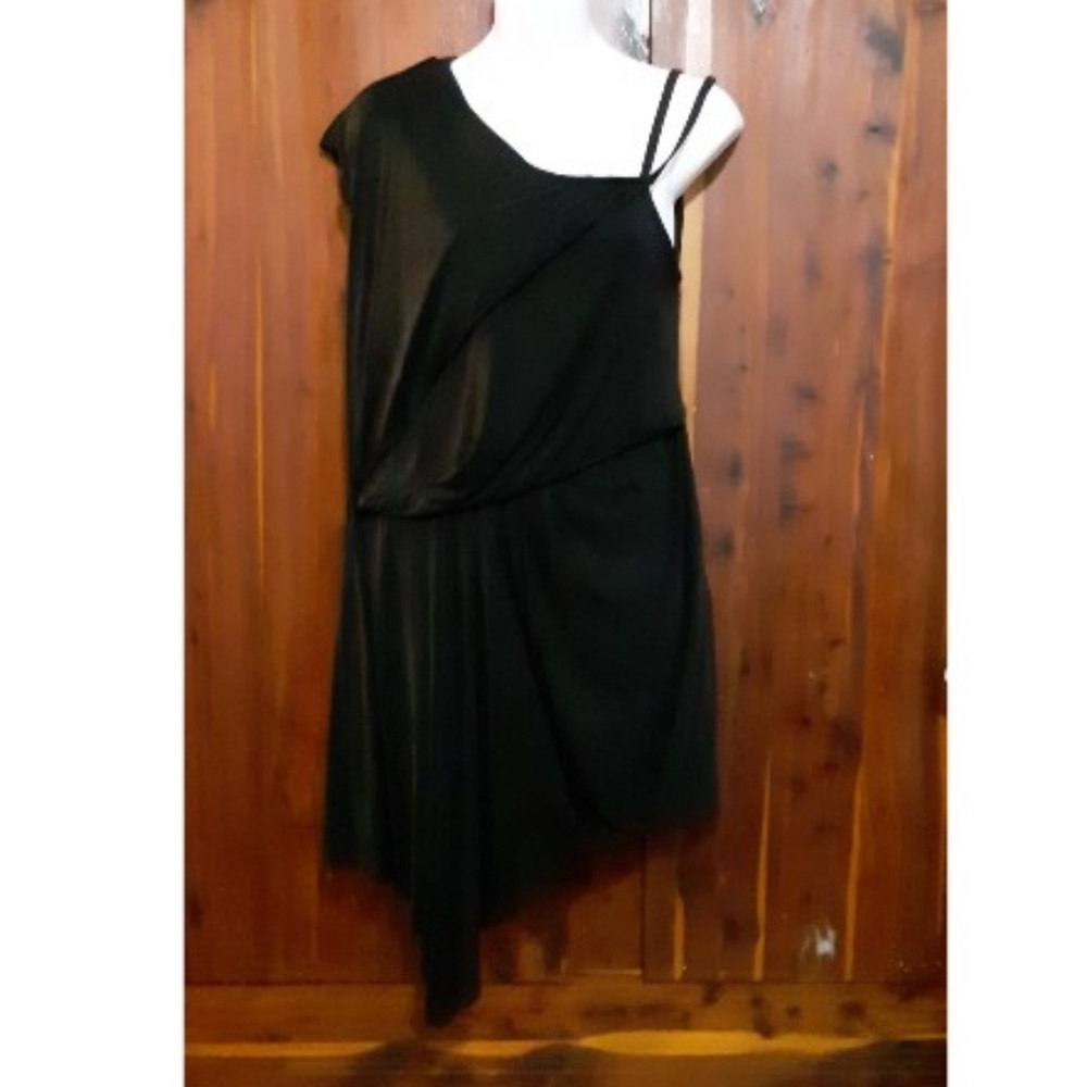 Helmut Lang asymmetrical high low draped d…